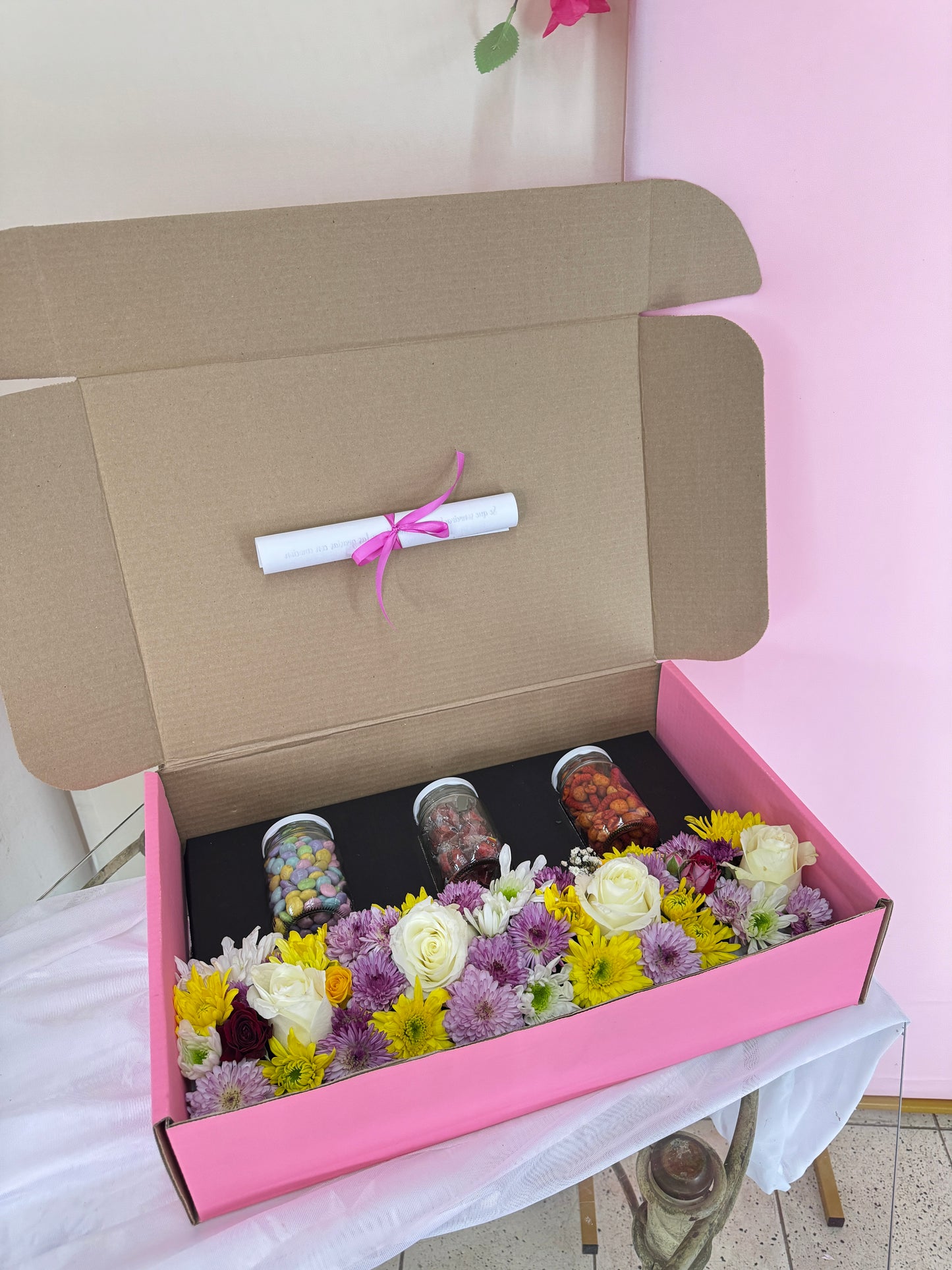 Combo Snack y flores