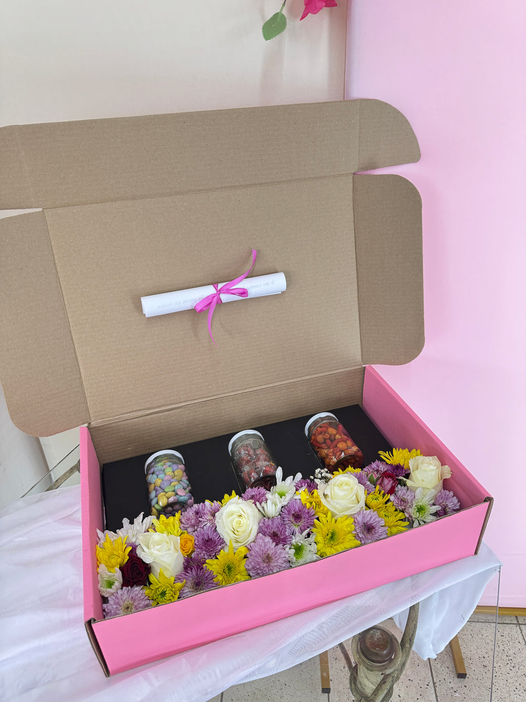 Combo Snack y flores