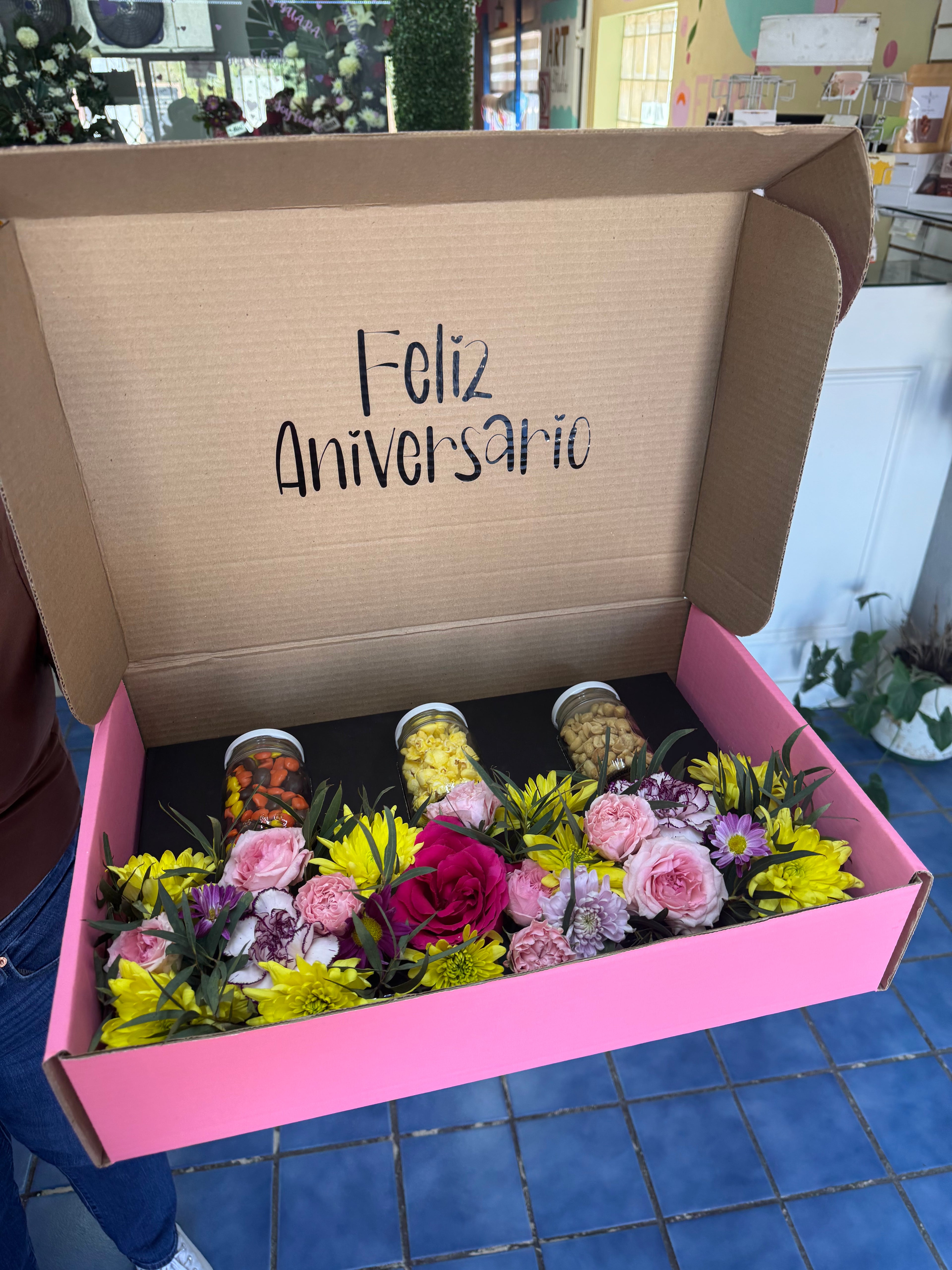 Combo Snack y flores